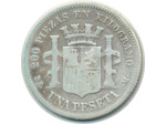 ESPAGNE 1 PESETA 1870 DEM ESPANA TB (W653)