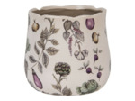 Pot de fleurs légume beige céramique 21x21x19cm