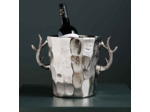 Seau à glace bois de cerf aluminium argenté 28x19cm