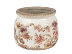 Pot de fleurs céramique beige rose 12x12x10cm