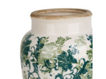 Vase en Grès Sinhoe à Motifs Floraux Verts 21x31cm