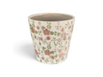 Pot de fleurs céramique beige rose 12x10cm