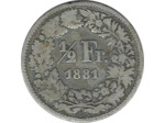 SUISSE 1/2 FRANC 1881 B TB-