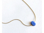 Collier Bim doré et verre opaque bleu