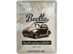 Plaque métal - Beetle Enjoy The Way To Your destination - 20 x 15 cm .