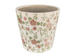 Pot de fleurs céramique beige rose 12x10cm