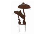 Silhouette déco jardin champignons 30x1x71