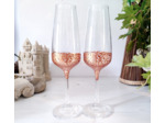 Duo de flutes à champagne en cristal peintes à la main au décors dorés qui peuvent être personnalisées