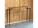 Console Lara aluminium dorée 123x34x84cm