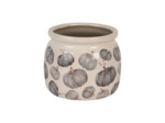 Pot de Fleurs céramique Citrouille gris 16x13cm