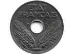 FRANCE 20 CENTIMES TYPE FER 1944  SUP PEU