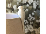 Hirondelle Blanche en Céramique à Suspendre 4x4x14 cm