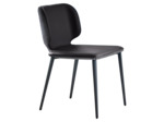 Chaise tissu ecopelle FLAP interieur noir