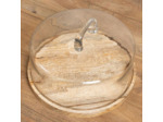 Grand Plat Rond à Cloche Artisan Bois de Manguier 19x30cm