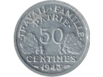 FRANCE 50 CENTIMES BAZOR 1943 SUP