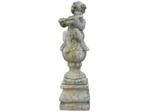 Statue grand Putti musicien flûte 95x28x28cm