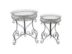 Ensemble de 2 supports jardinières fer ronds
