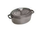 COCOTTE EN FONTE OVALE 31 cm GRISE