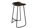 Tabouret en cuir avec pieds fer 50x43x76cm