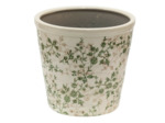 Pot de fleurs céramique vert beige 22x20cm