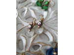 BOUCLES D'OREILLES DORMEUSES STRASS BLANC CASSE