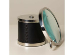 Loupe sur base cylindrique cuir 12x23x10cm