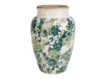 Vase en Grès Sinhoe à Motifs Floraux Verts 21x31cm