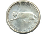 CANADA 25 CENTS ELISABETH II 1967 CENTENAIRE 1867-1967 TTB+(W68)