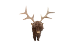 Sculpture en bois en forme de cerf debout