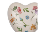 Coeur décoratif fleurs céramique 12x4x12cm