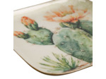 Ensemble 2 plateaux Cactus Toucan fer 16x16x2cm
