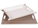 Plateau bicolore réversible - Taupe et Crème - 45 x 35