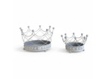 Ensemble de 2 Cache pots en Forme de Couronne Royale en Fer 16x14x14cm