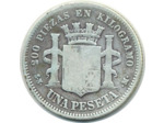 ESPAGNE 1 PESETA 1870 SNM ESPANA TB (W653)