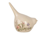Figurine oiseau beige céramique 14x9x15cm