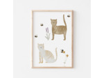 Affiche Enfant encadrée, Abeilles et Chats