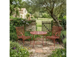 Ensemble table et 2 chaises fer rouge 61x50cm
