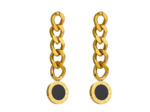 Boucles Pendantes Or Chiffre Romain et Nacre Noire