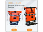 Sac étanche bateau 20/40 L – sac à dos modulable orange