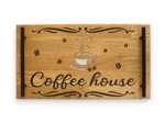 Coffee House - Plateau en bois et résine époxy