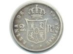 ESPAGNE 2 REALES 1861 Madrid (étoiles 6 pointes) ISABEL II TB+ (W606.2)