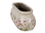 Pot de fleurs ovale beige céramique 18x8x7cm