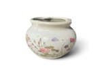 Pot fleurie céramique beige rose 17x12cm