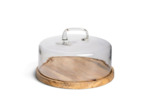 Grand Plat Rond à Cloche Artisan Bois de Manguier 19x30cm