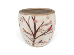 Pot de fleurs d'intérieur beige et marron en céramique14x13cm