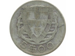 PORTUGAL 5 ESCUDOS 1940 TB