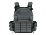 Gilet porte-plaques tactique gris protection balistique Cordura