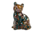 Chat décoratif verre multicolore 7x6x10cm