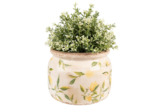 Pot de fleurs Lemon jaune céramique 20x20x15cm