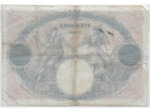 FRANCE 50 FRANCS BLEU ET ROSE SERIE Q.9669 9-5-1923 TB+